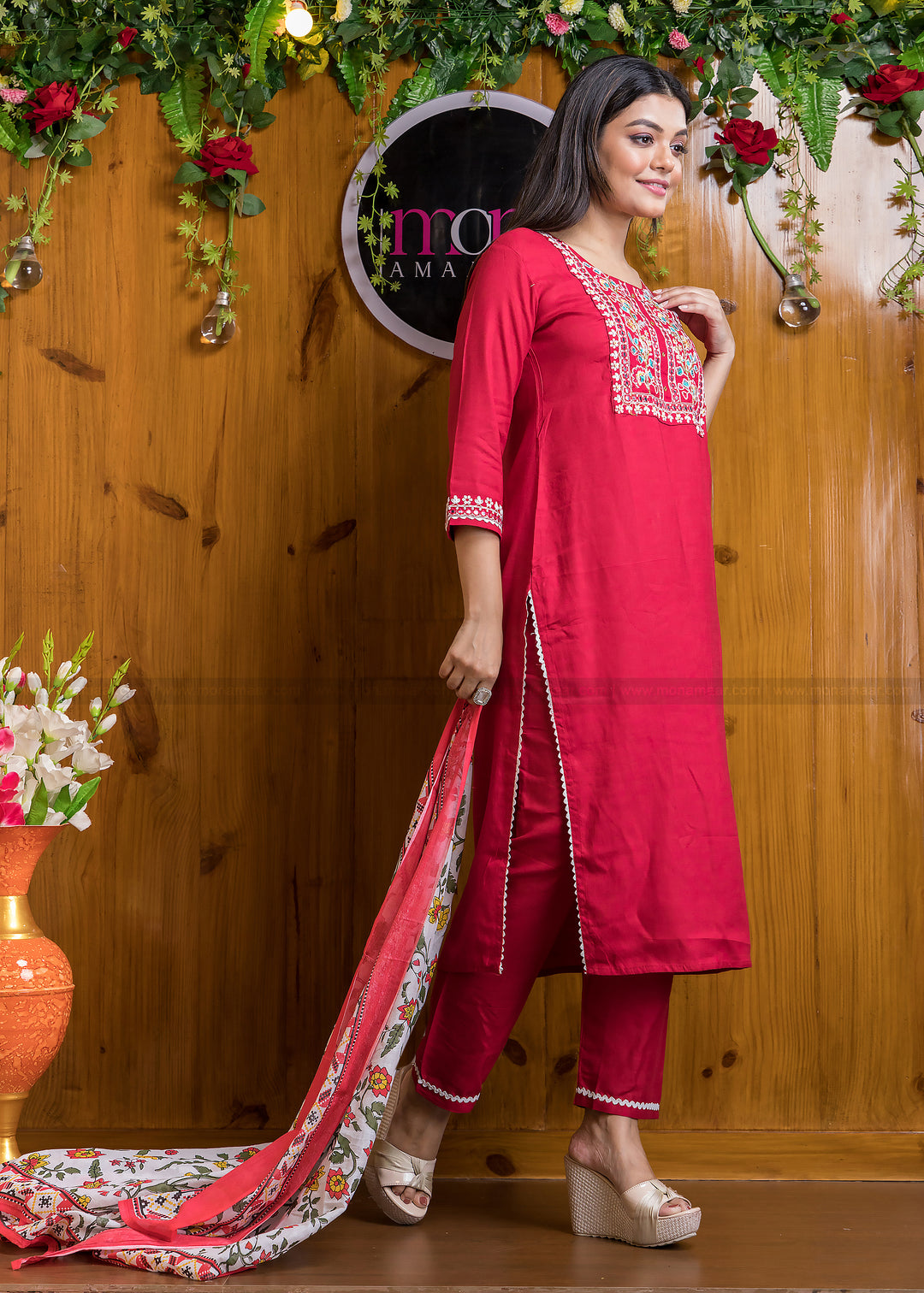 Maroon Magic Jaipur Kurti Set