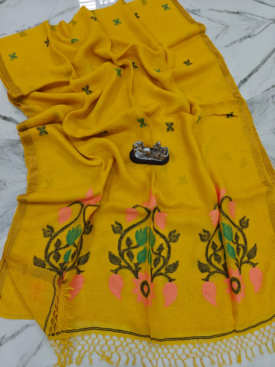 Summer Petal Linen Benarasi