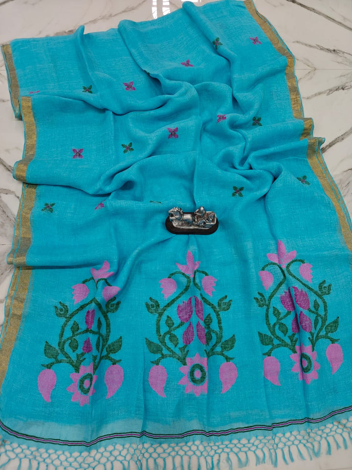 Summer Petal Linen Benarasi