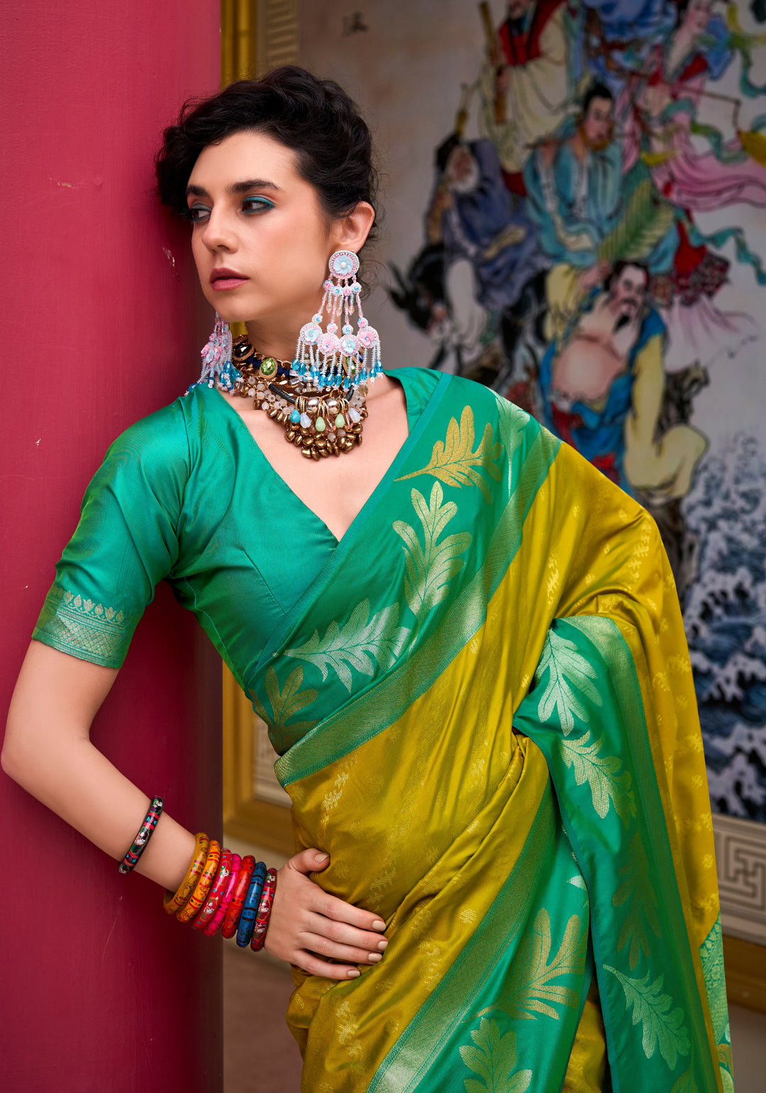 Only She Banarasi Soft Silk Saree