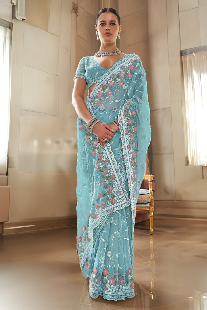 Autumn Song Tissue Georgette Silk Saree