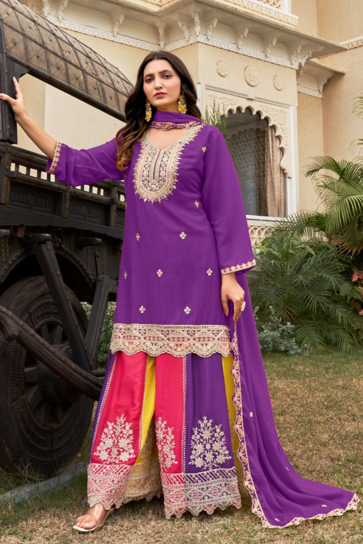 Its A Beautiful Chinnon Silk Kurti Set