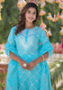 Vibrant Sky Blue Cotton Embroidered Suit Set