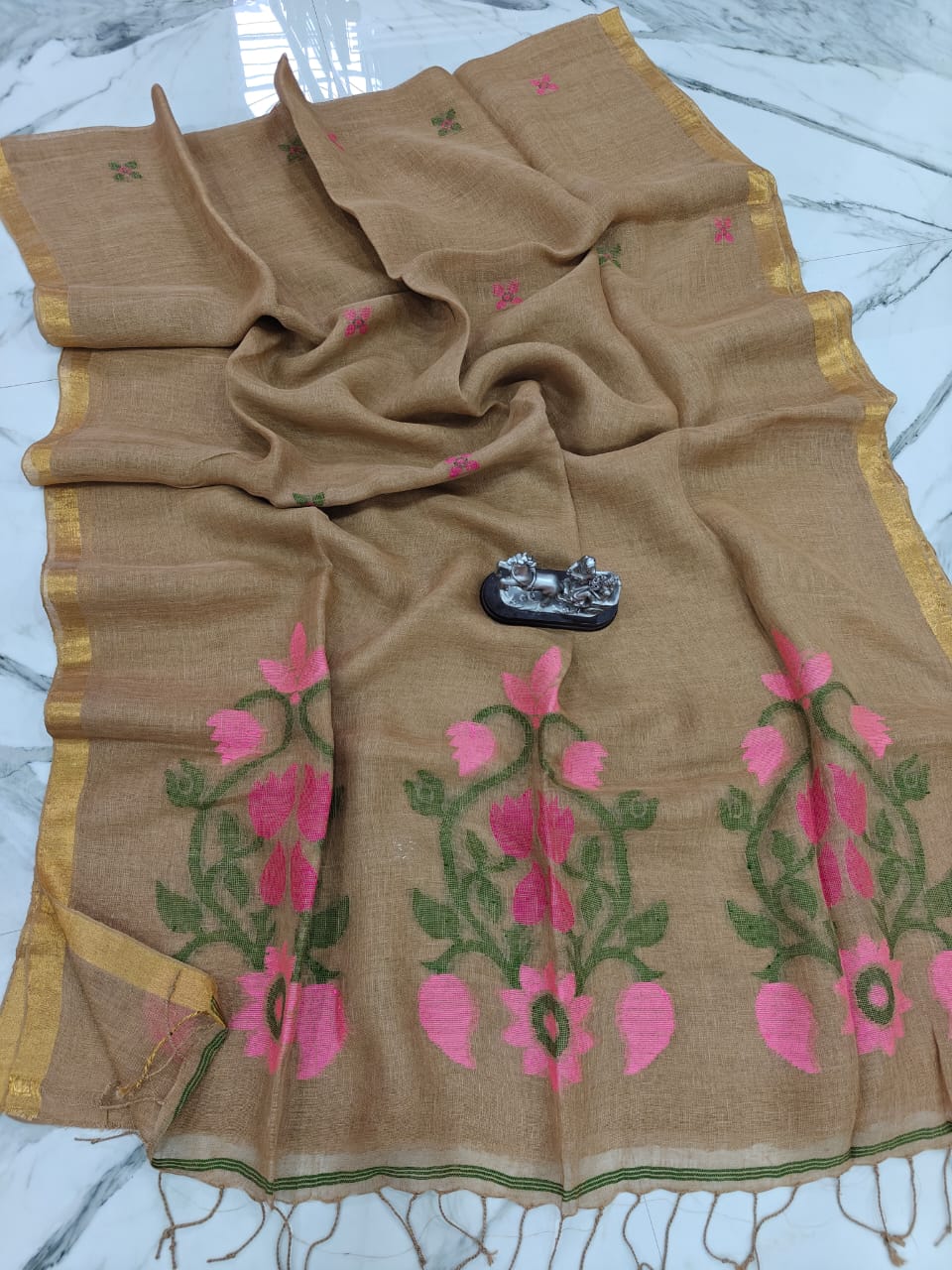 Summer Petal Linen Benarasi