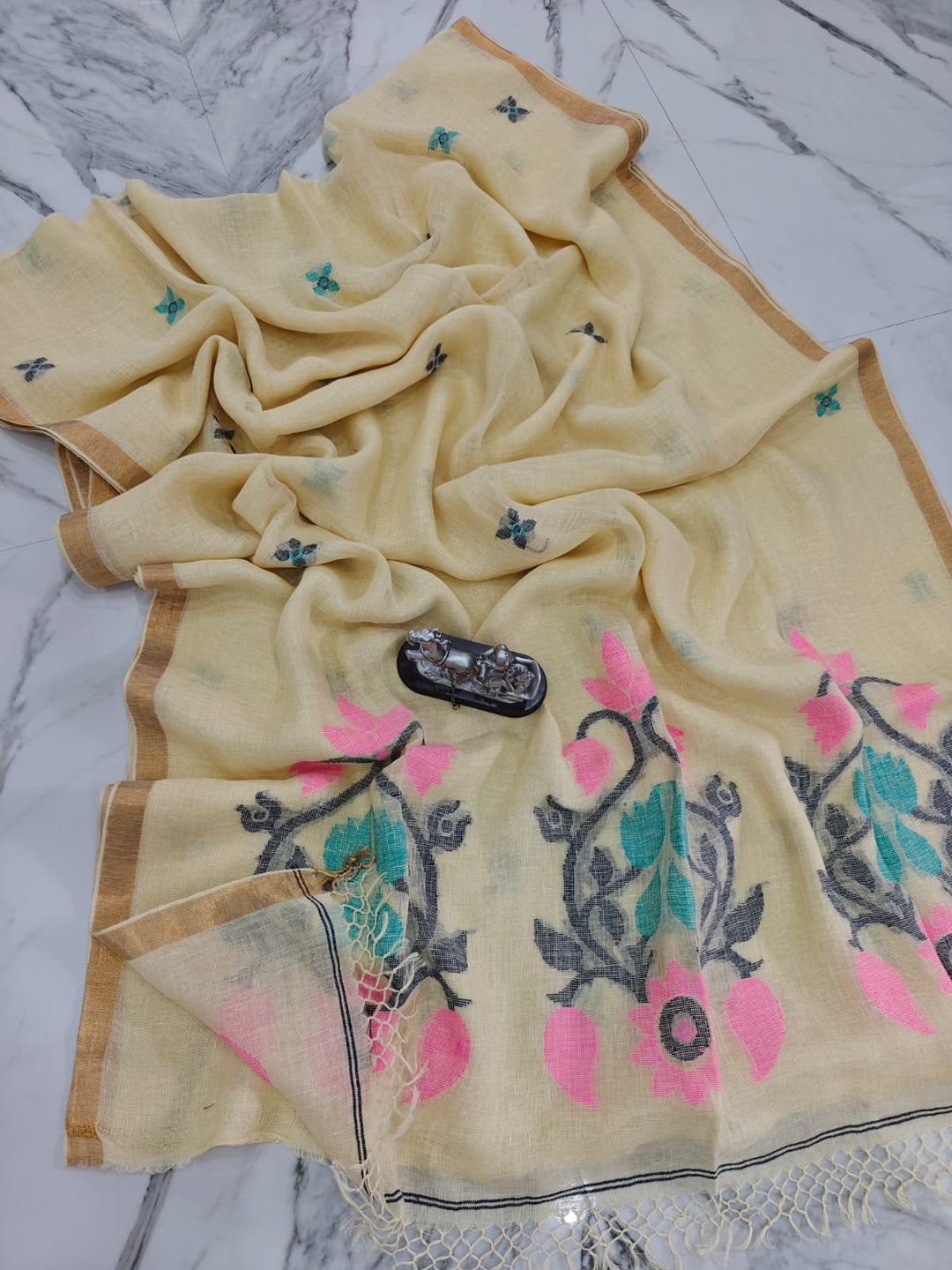 Summer Petal Linen Benarasi