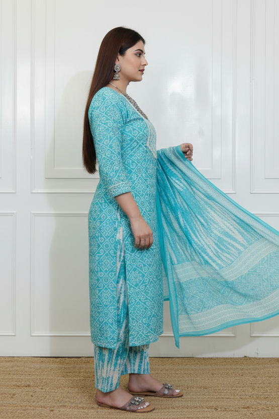 Bandhni Embroidered Suit