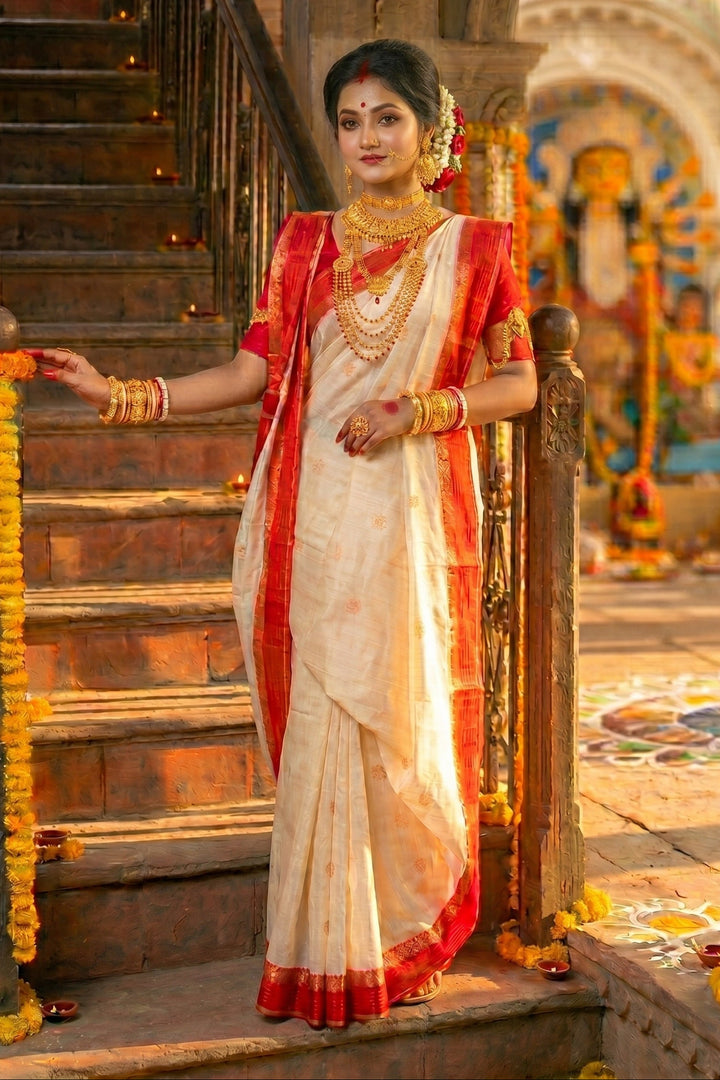 Pujarini  Banarasi Cotton Silk Saree