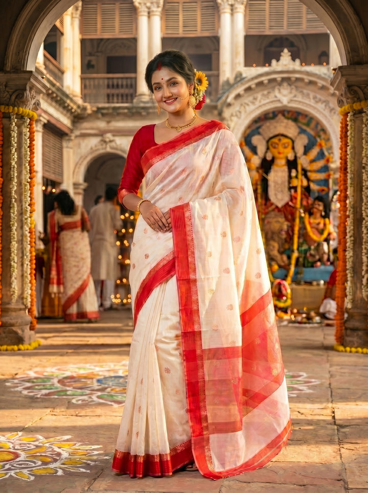 Pujarini  Banarasi Cotton Silk Saree
