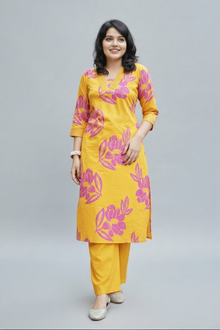 Neutral Command - Cotton Kurti Set