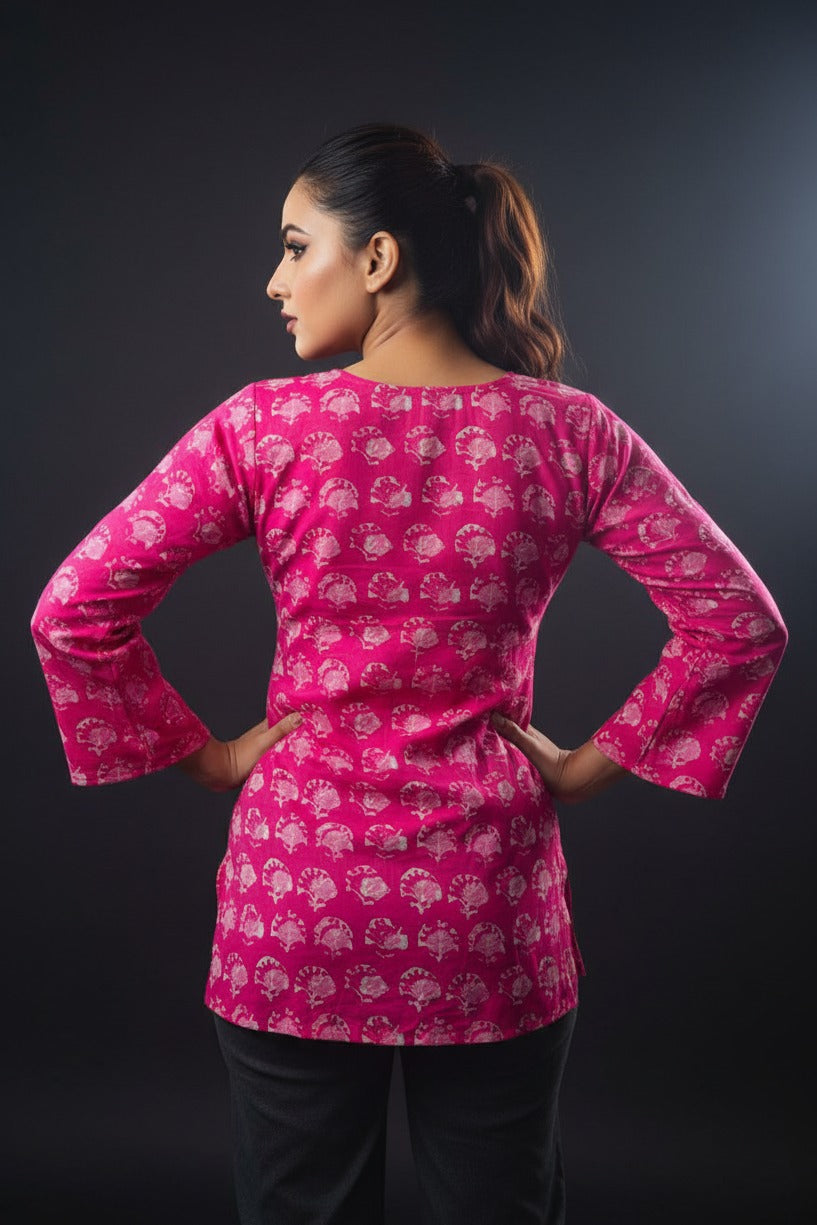 Pink Trend-Pure cotton kurti