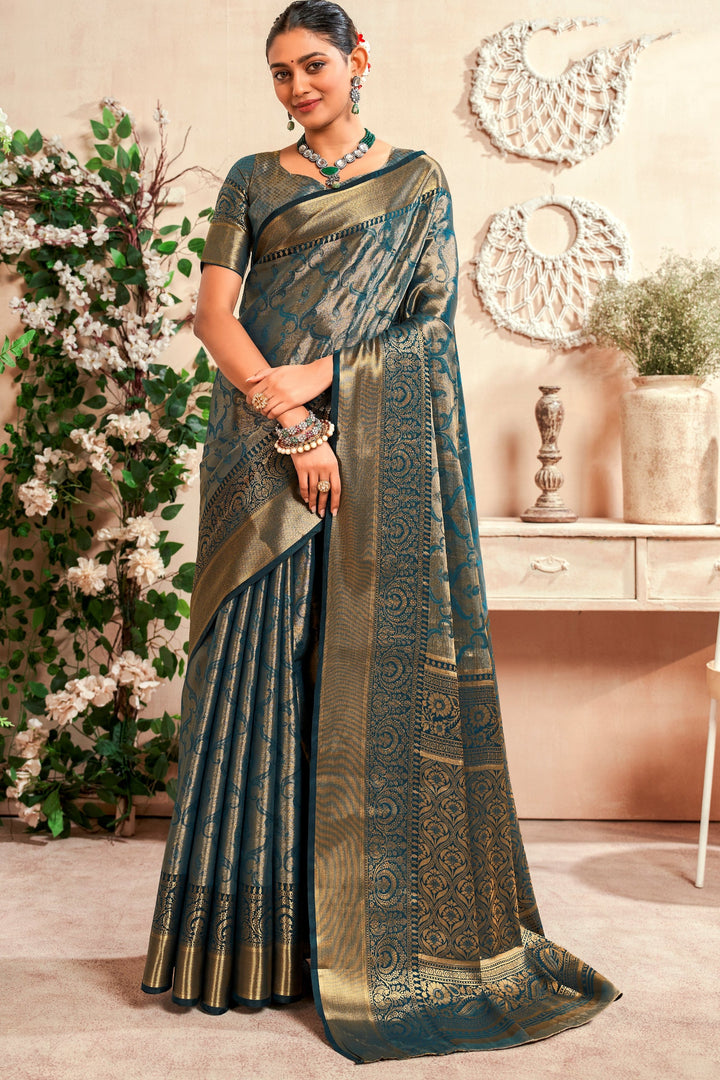 Water Spell Glory Kanjivaram Silk Saree