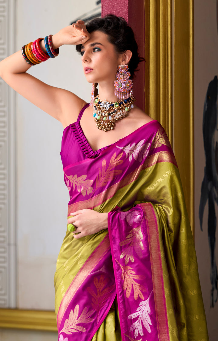 Only She Banarasi Soft Silk Saree