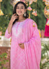 Sweet Pink Cotton Embroidered Suit Set