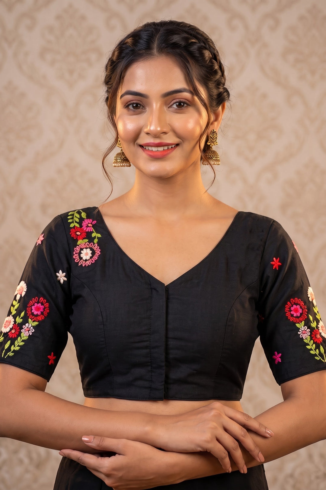 Blooming Paradise – Handstitched Designer Blouse