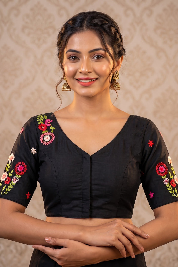 Blooming Paradise – Handstitched Designer Blouse
