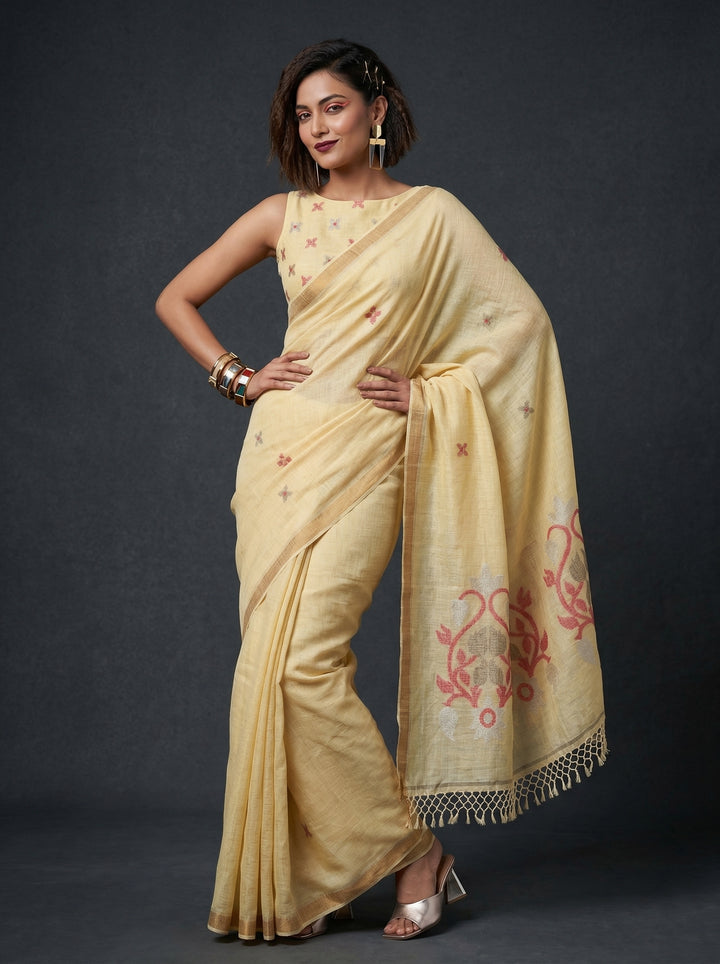 Summer Petal Linen Benarasi