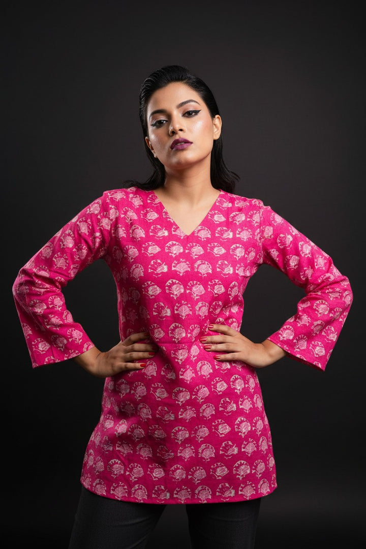 Pink Trend-Pure cotton kurti