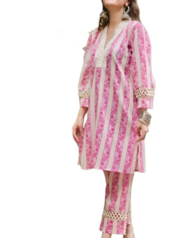 Winter Frost Cotton Kurti Set