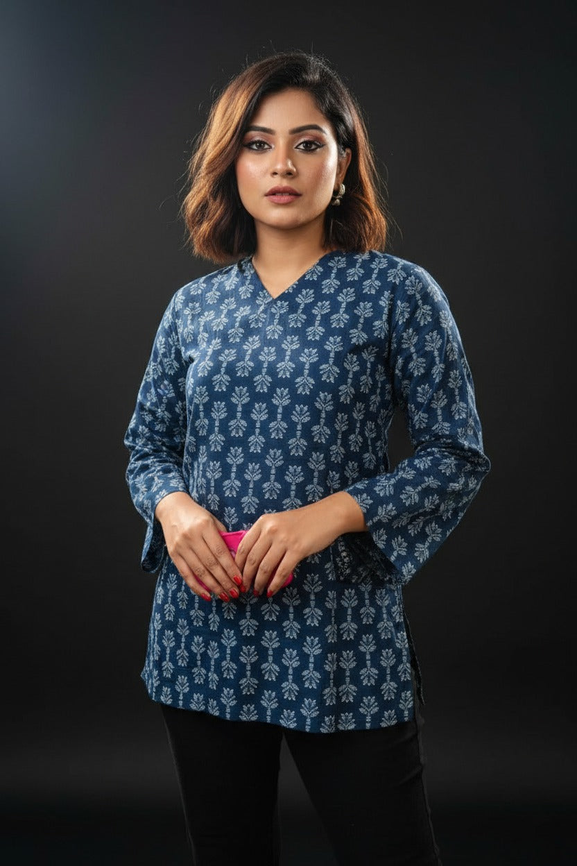 Blue Star-Pure Cotton Kurti