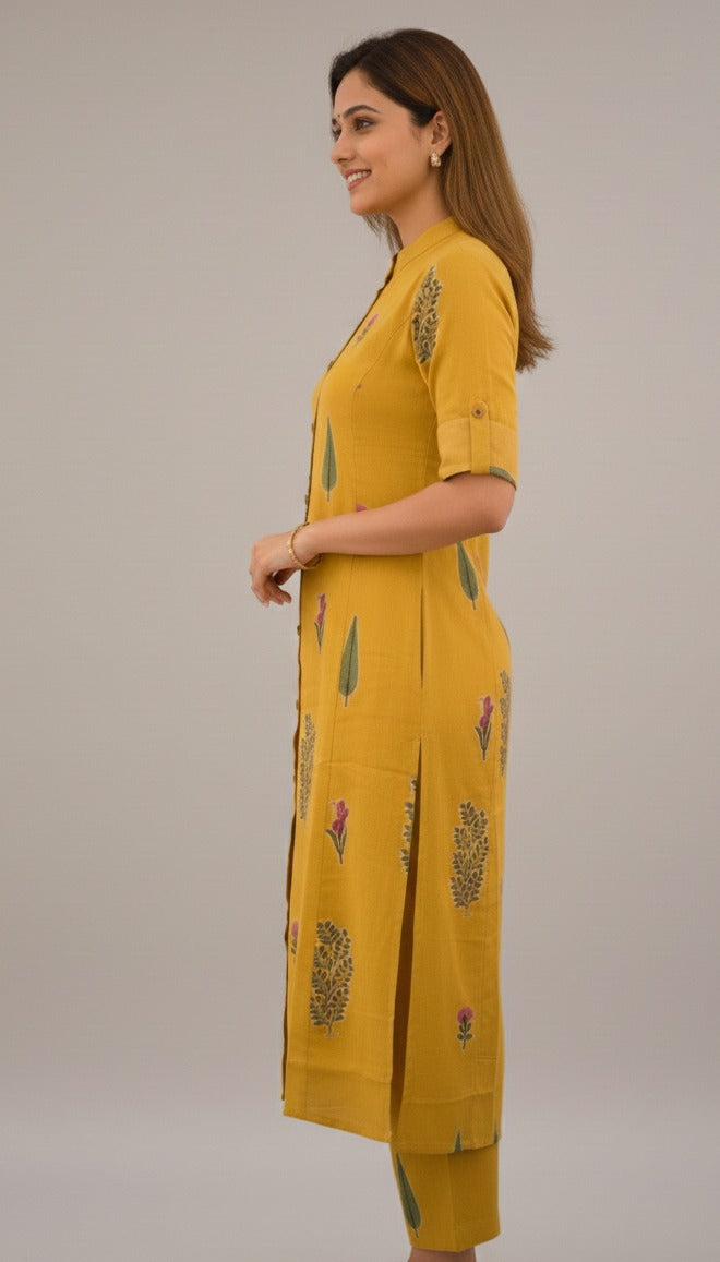 Blooming Just For You Cotton Kurti Set