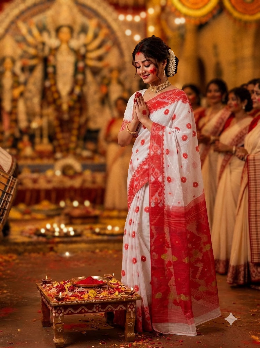 Kumudini | Karat Dhakai Jamdani Saree