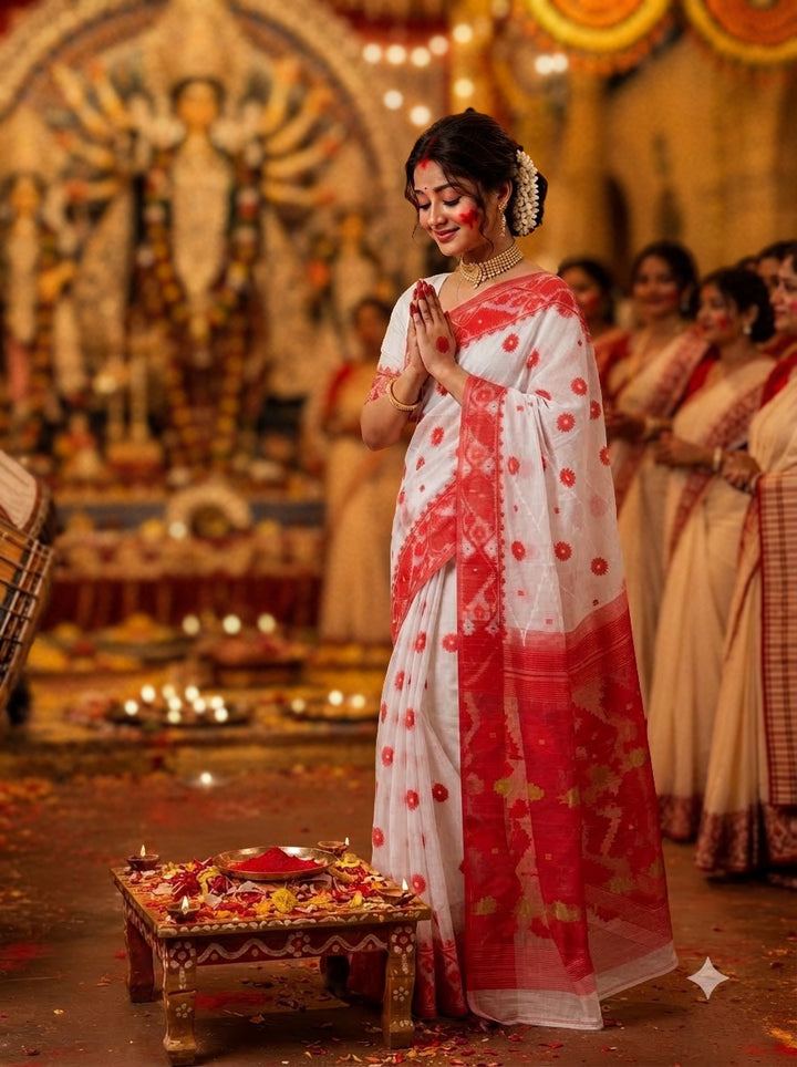 Kumudini | Karat Dhakai Jamdani Saree