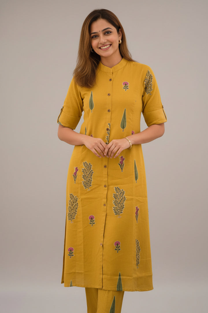Blooming Just For You Cotton Kurti Set