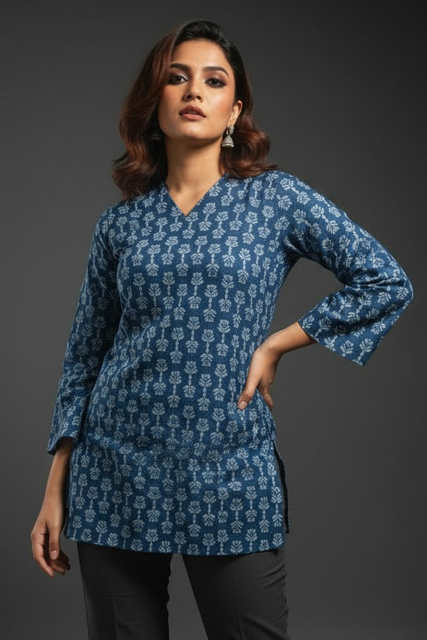 Blue Star-Pure Cotton Kurti