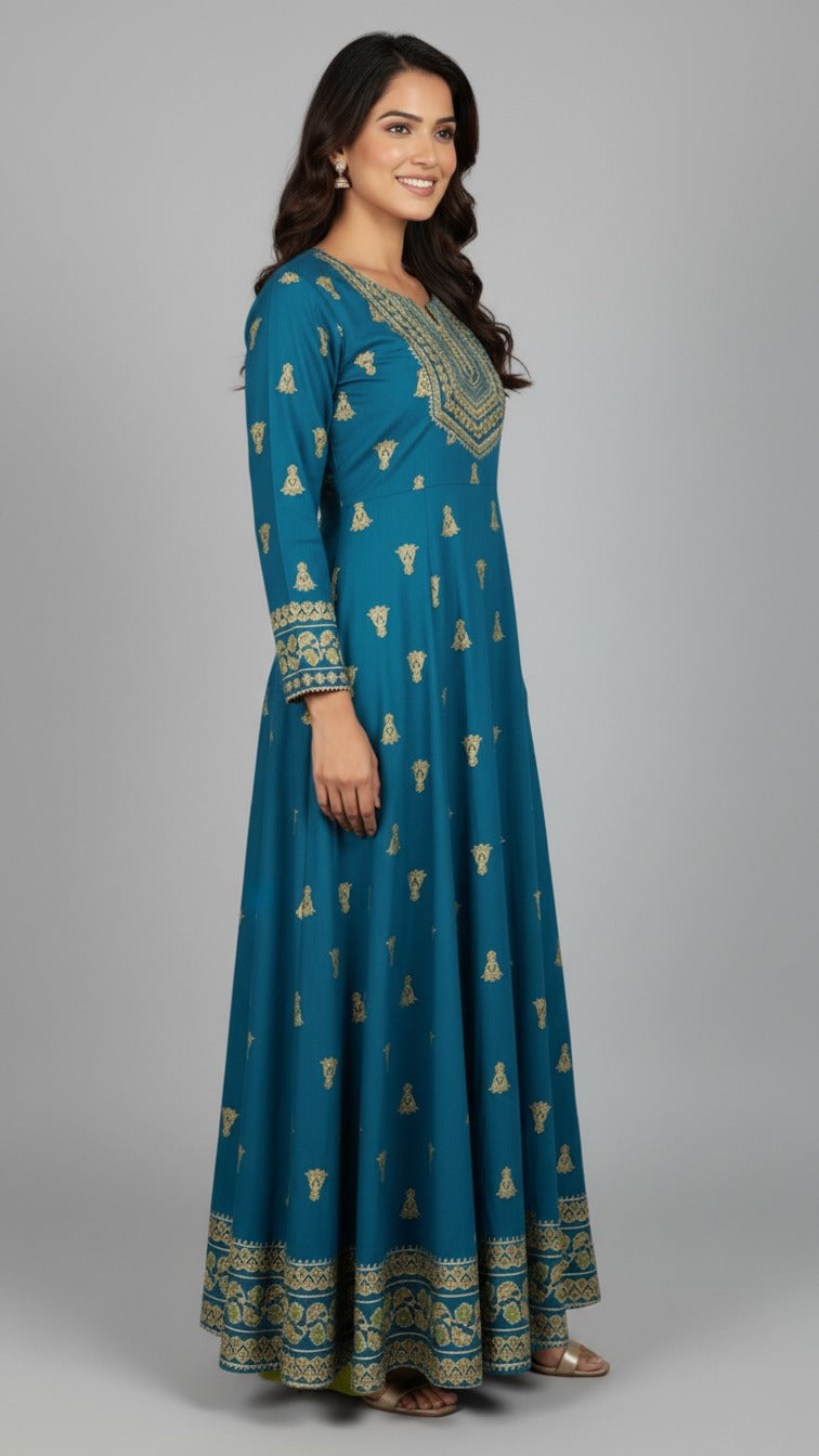 Siyah Rayon Kurti Set