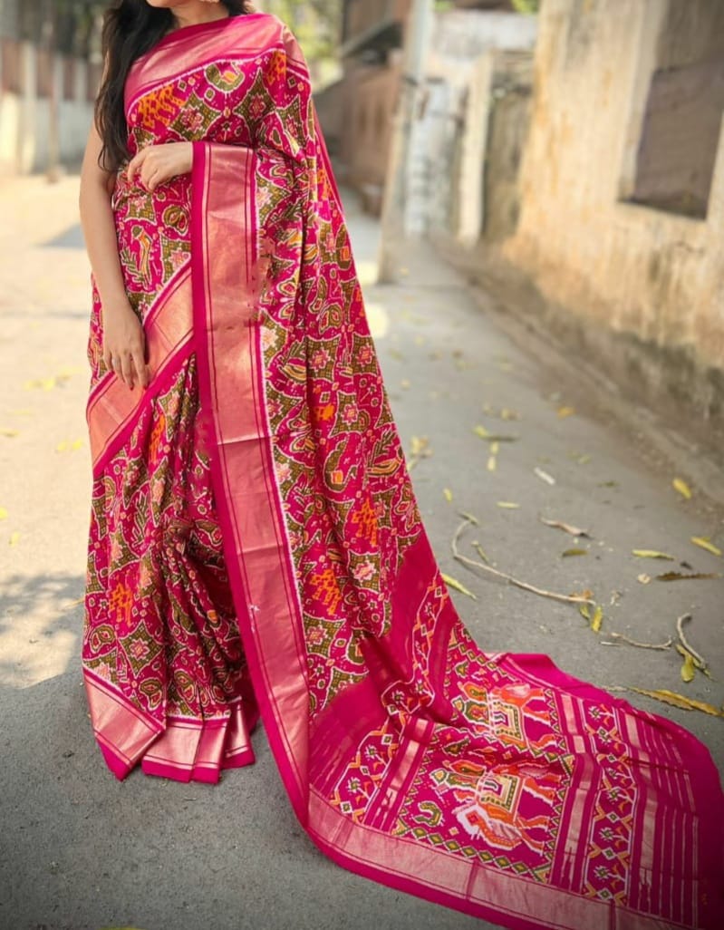 Ikkat Connection- Crape Silk Saree