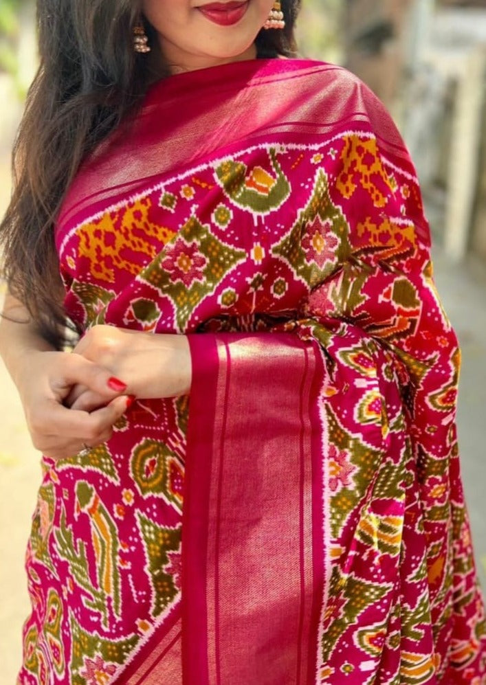 Ikkat Connection- Crape Silk Saree