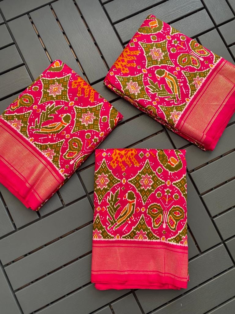 Ikkat Connection- Crape Silk Saree