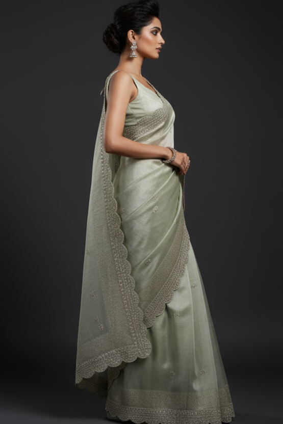 Emit Light- Crystal Silk Saree