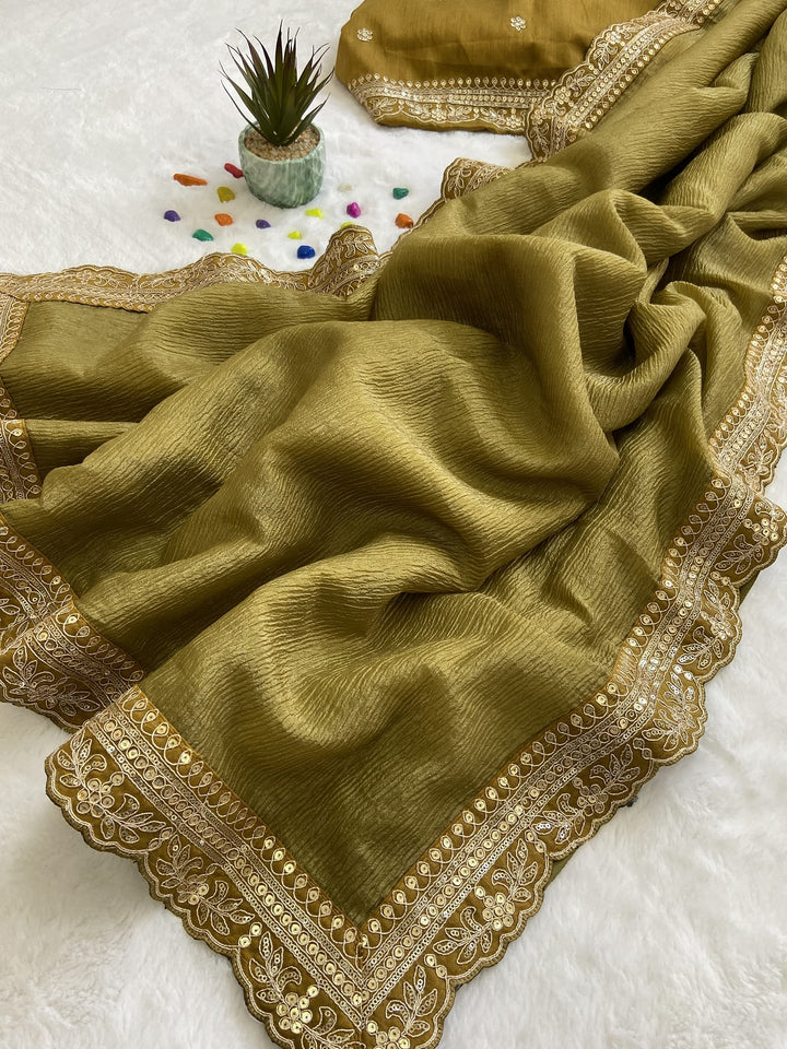 Epitome Of Elegance (Crush Silk Saree)