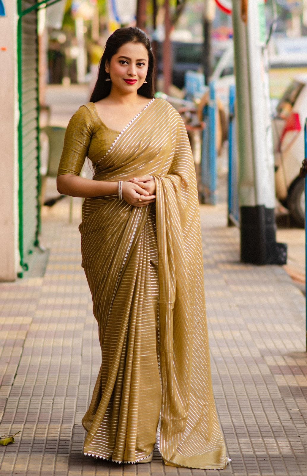 Chiffon Fun(Mehendi ColorSaree)