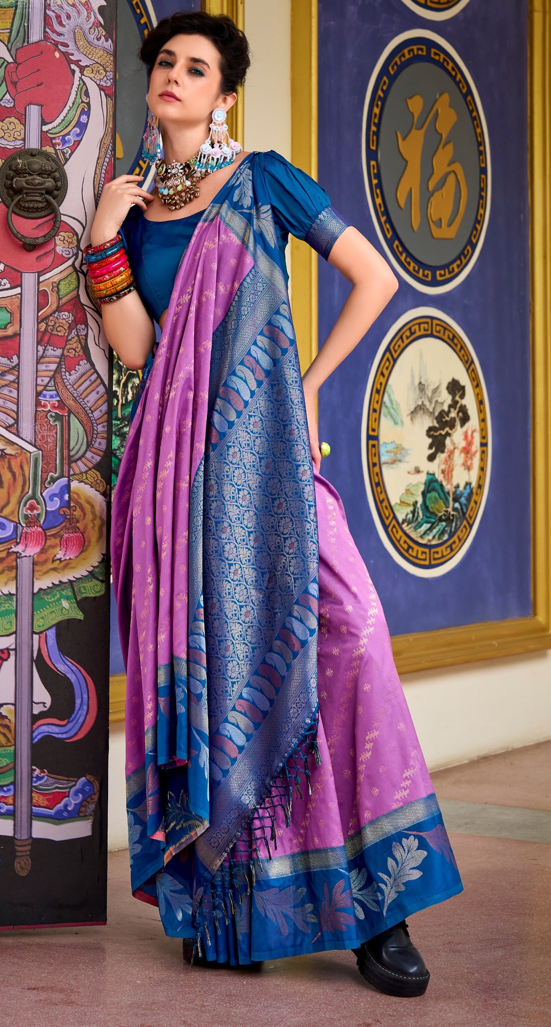 Only She Banarasi Soft Silk Saree