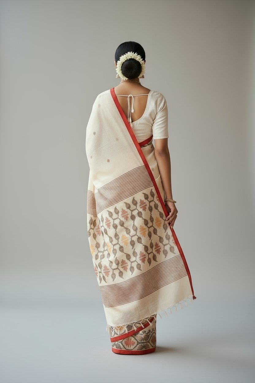 Heritage Of Bengal Khadi Cotton Saree