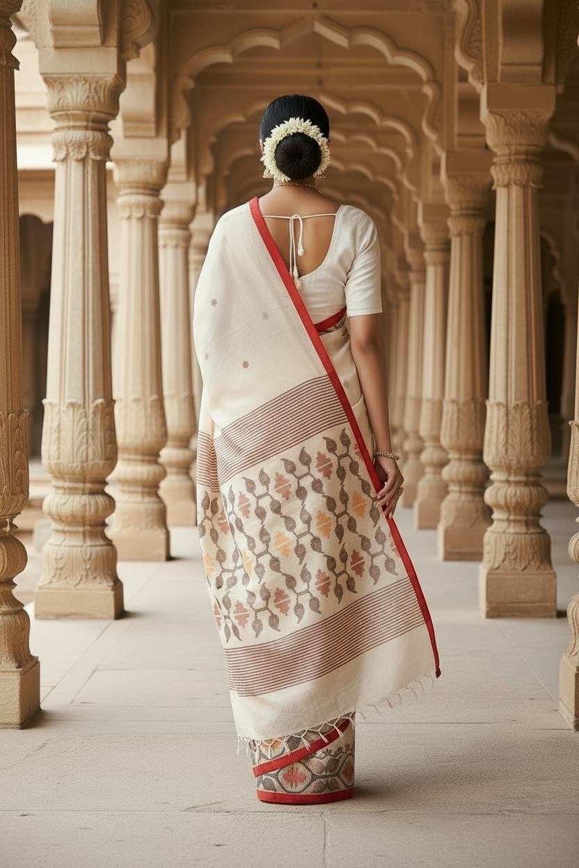 Heritage Of Bengal Khadi Cotton Saree