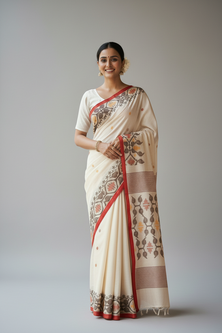 Heritage Of Bengal Khadi Cotton Saree