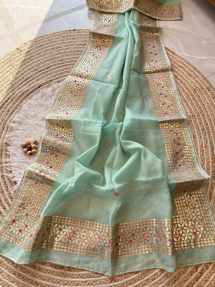 Flawless Classic Kota Doriya Sky Blue Saree