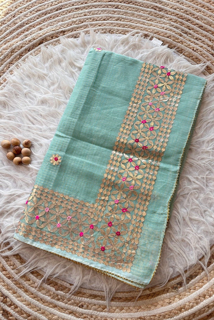 Flawless Classic Kota Doriya Sky Blue Saree