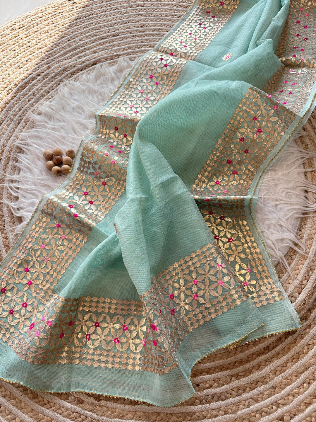 Flawless Classic Kota Doriya Sky Blue Saree