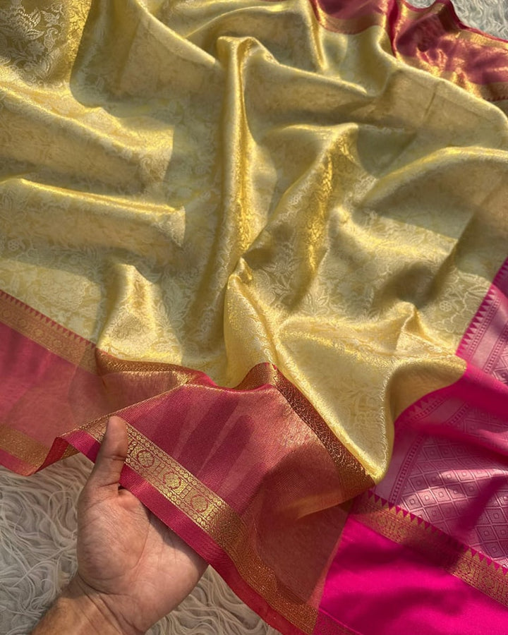 My Eyes Adorned You Banarasi Tissue Tanchoi Jamewar Silk Saree