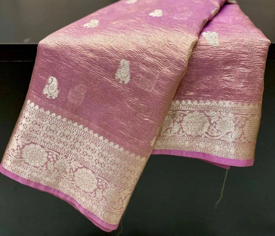 Wildwood Flower Banarasi Tissue Katan Silk Saree