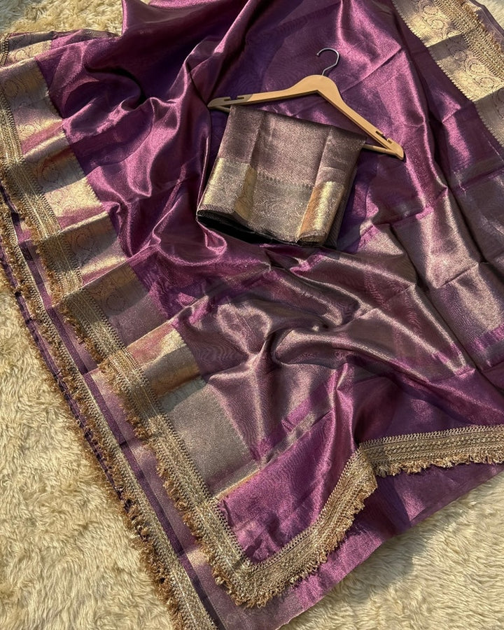 September Song Banarasi Tissue Katan Silk Saree