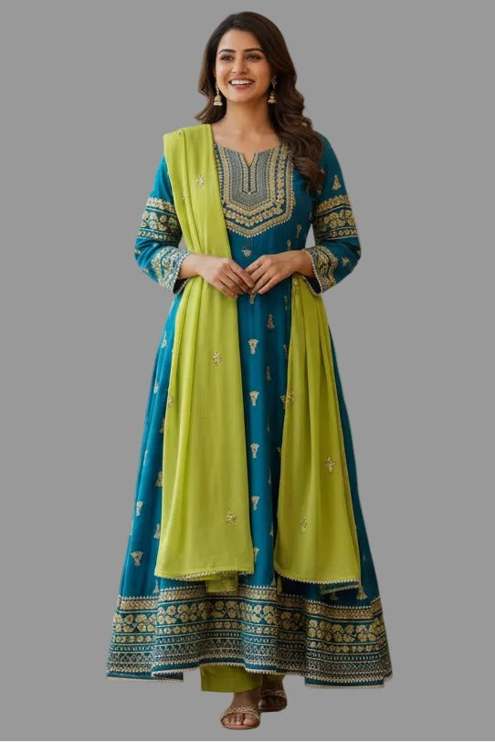 Siyah Rayon Kurti Set