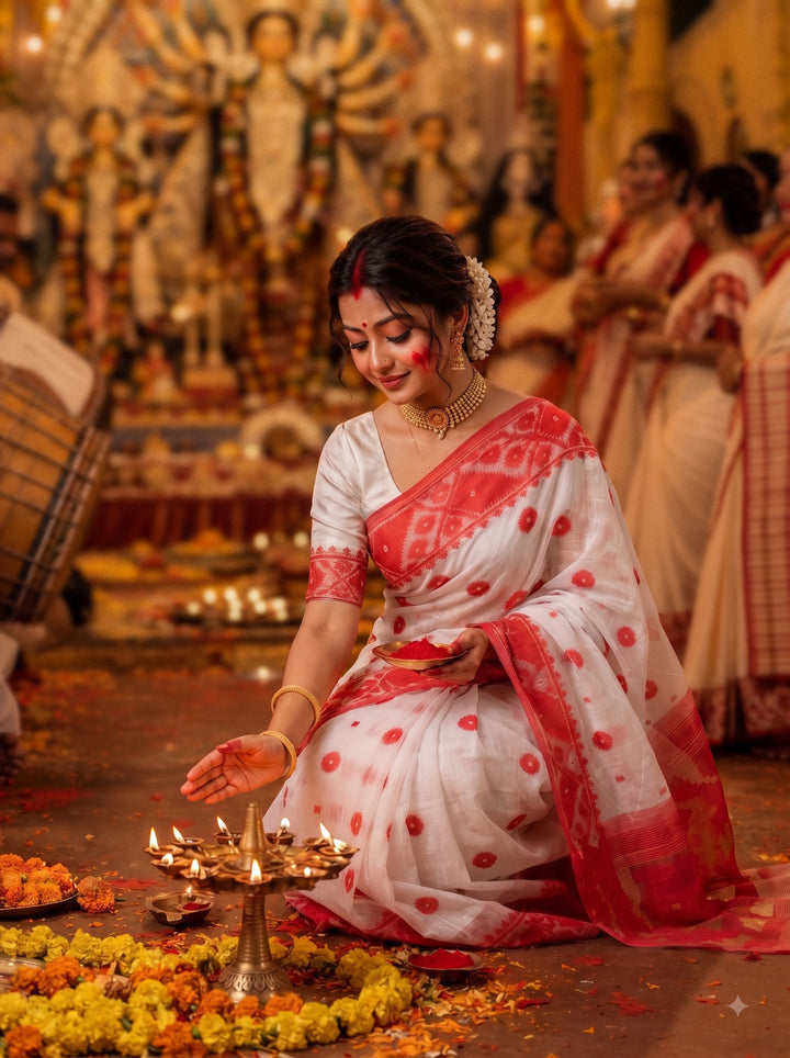 Kumudini | Karat Dhakai Jamdani Saree