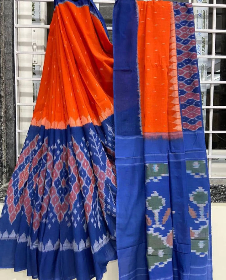 Ikkat Print Linen Saree