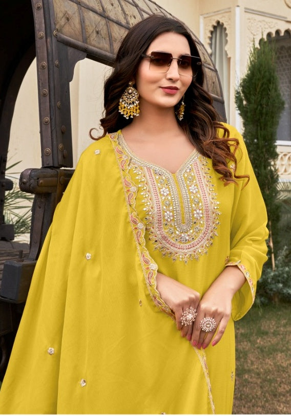 Its A Beautiful Chinnon Silk Kurti Set