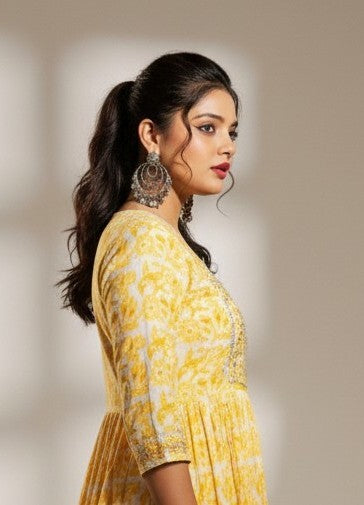 Yellow Heart- Kurti Set